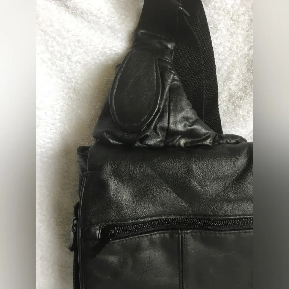 Black Leather Crossbody Bag